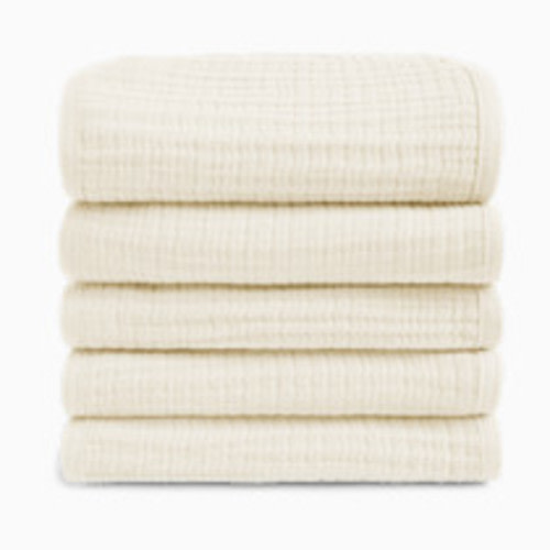 Small Story Organic Cotton Muslin Burp Cloths Multipack - White, 5