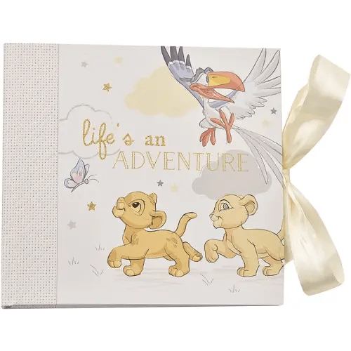 Lion King Life Is An Adventure Baby Photo Album with Ivory Ribbon - 50 Pictures - Perfect for Family with New-born Baby - Officially Licensed