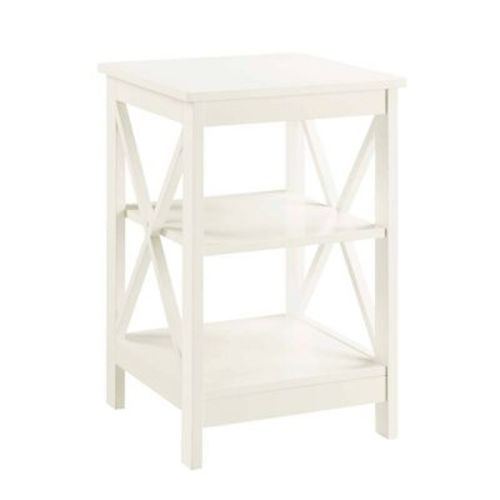 Breighton Home Oxford End Table With Shelves In Blush Pink