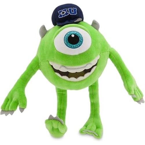 Disney Store Official Mike Wazowski Plush Stuffed Animal - Monsters Inc Toys Inspired by Pixar's Monsters University - Soft, Huggable Monster Inc Character with MU Cap Vault Collection