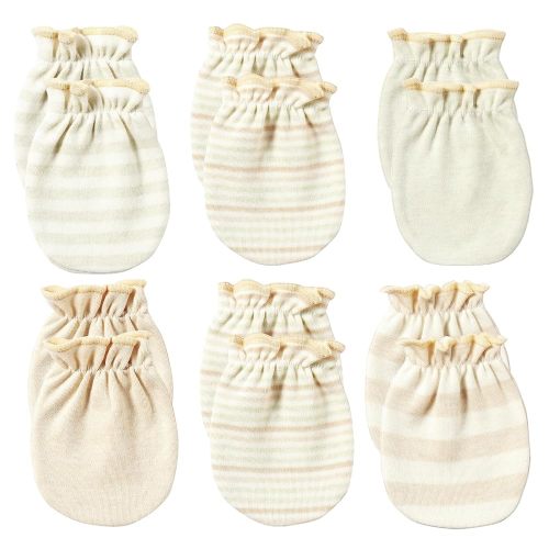 Newborn Mittens No Scratch 100% Cotton Mitts Boy's girl's baby Mittens 0-6 months 6 Pack