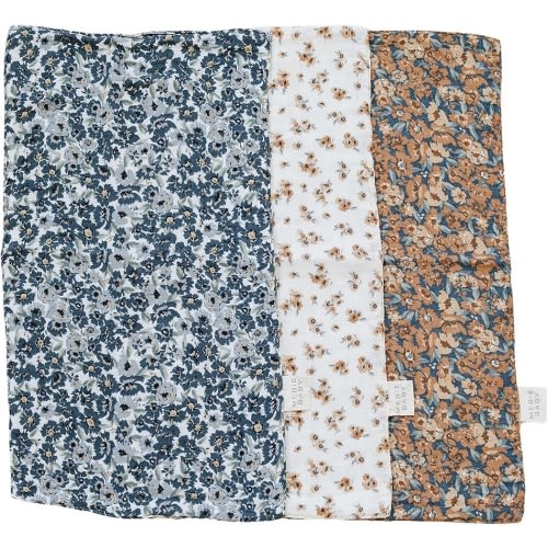 Mebie Baby Burp Cloths, Florals, Muslin Burp Cloth Set for Spit Up, Drool, and More, Boho Burp Cloths for Baby Boy and Girl, Baby Must Haves for Registry Lists and Gifts for Newborns