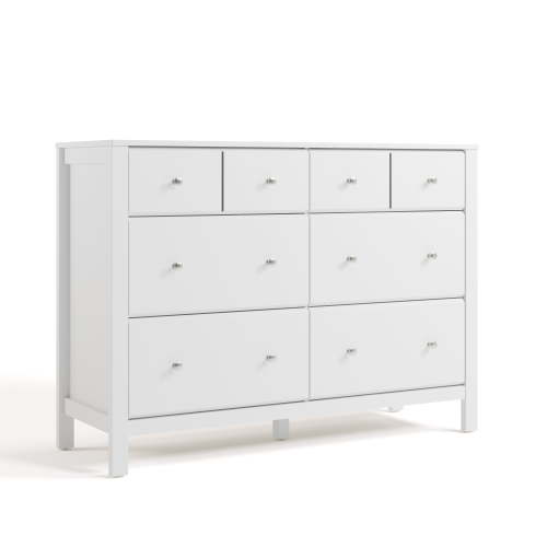 Storkcraft Horizon 6 Drawer Nursery Double Dresser, White