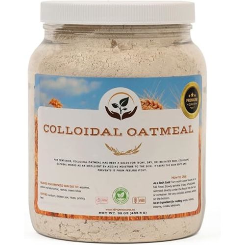 Dirty Treasures Organic Colloidal Oatmeal Bath - Oatmeal for Skin - Soap Making - 2lbs (32OZ)