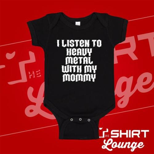 I Listen to Heavy Metal With My Mommy Baby Romper One Piece, Rocker Toddler T-shirt, Moms Little Metalhead Infant Creeper, Music, Rocker - Etsy