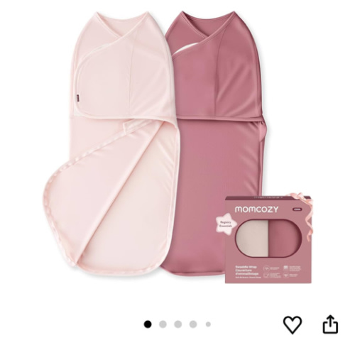 Momcozy Swaddles for Newborns, Quiet Fastener Suitable for Infant 0-3 Months, New-Parent-Friendly Swaddle Sack, Reduce Startle Reflex, Newborn Boys Girls Registry Essentials, 2-Pack, Bloom