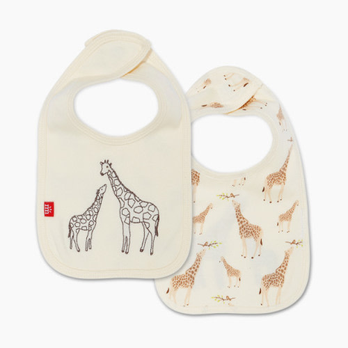 Magnetic Me Organic Cotton Reversible Bib - Cream Jolie Giraffe, One Size
