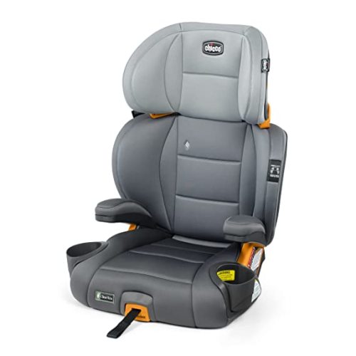 Chicco KidFit ClearTex Plus 2-in-1 Belt-Positioning Booster Car Seat, Backless and High Back Booster Seat, for Children Aged 4 Years and up and 40-100 lbs. | Drift/Grey - KidFit Plus with ClearTex® No Chemicals