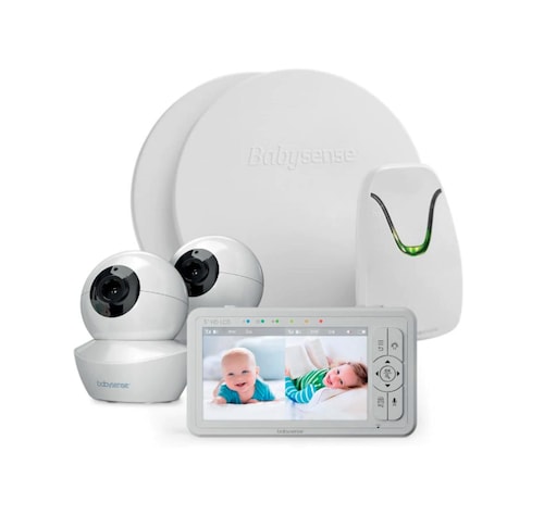 Babysense Babysense 7 Safe Sleep & HD Split-Screen Video Baby Monitor, 2 Cameras, HD S2