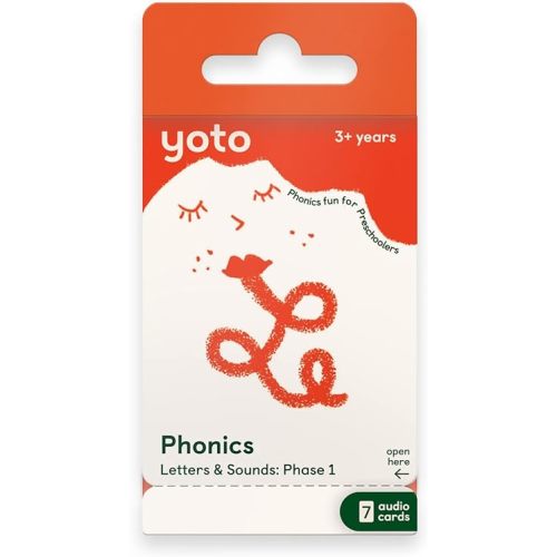 Yoto Phonics: Letters & Sounds: Phase 1 – Kids 7 Educational Audio Cards for Use Player Mini Bluetooth Speaker, Fun Interactive Learning Activities for Preschool Ages 3+