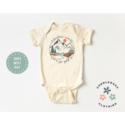 Adventure Awaits Let's Go Find It Baby Onesies® Bodysuit Cute Adventure Outdoor Lover Camping Nature Explore Organic - Etsy