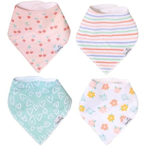 Copper Pearl Baby Bandana Drool Bibs for Drooling and Teething 4 Pack Gift Set Clementine