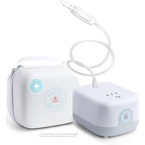 Hospital Grade Nasal Aspirator For Baby – Electric Nose Sucker for Baby & Toddler with 3-Level Suction, Portable & Rechargeable Mucus Removal for Breathing Relief, Cordless Booger Sucker & Snot Sucker
