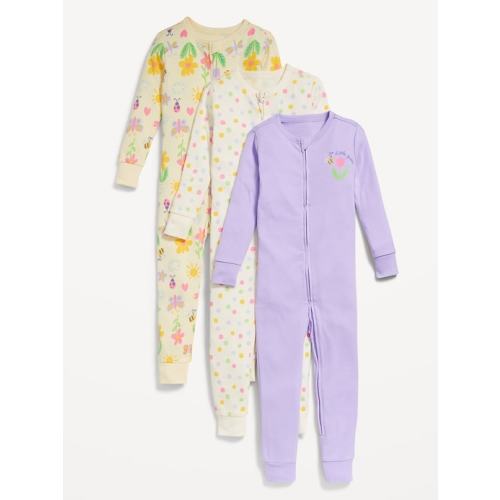 Snug-Fit 2-Way-Zip Pajama One-Piece 3-Pack for Toddler & Baby