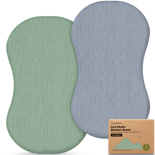 2-Pack Lyra Muslin Bassinet Sheets - Slate / For Halo BassiNest Swivel Sleeper 30x18