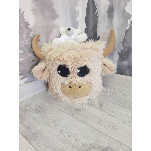 Highland Cow Nursery Basket and Pillow