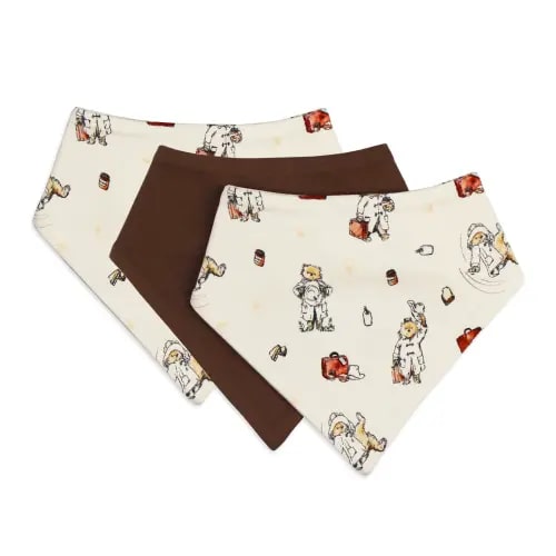 Organic Bandana Bib 3-Pack in Adventure Paddington™ – L'ovedbaby