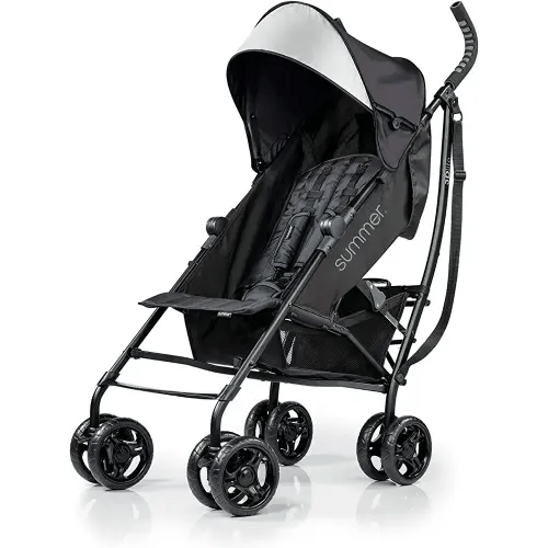 Summer InfantLightweight Stroller with Aluminum Frame, Large Seat, 4 Position Recline, Extra Large Storage - For Infants, Travel and More