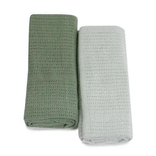 Bubba Nordic Cell Blanket Avocado Forest 2 Pack | Baby Bunting AU