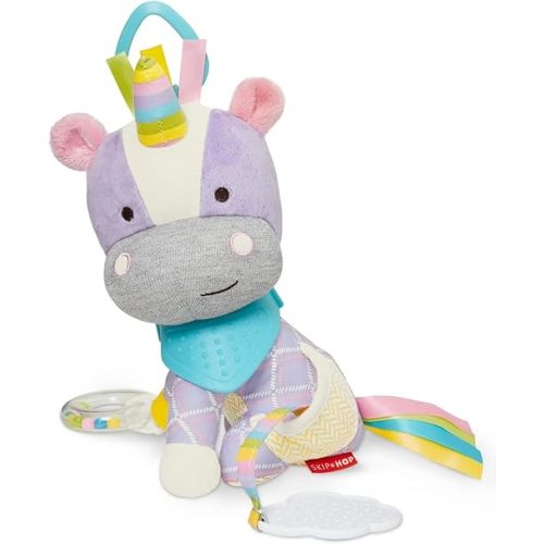 Skip Hop Bandana Buddies Baby Activity and Teething Toy with Multi-Sensory Rattle and Textures, Unicorn