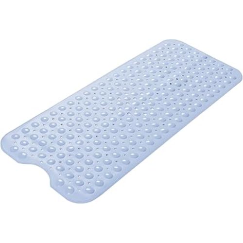 AmazerBath Baby Blue Bathtub Mat Non Slip Bath Mat for Tub, 40 x 16 Inches Bath & Shower Safety Mats with Suction Cups and Drain Holes, Extra Large Shower Stall Mats