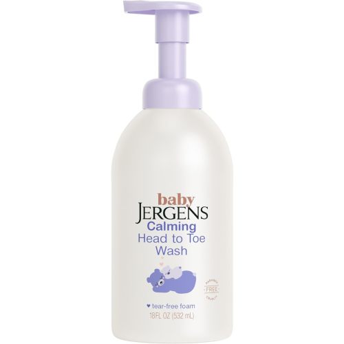 Jergens Baby Calming Head to Toe Foaming Wash, Baby Shampoo and Body Wash, Baby Shampoo Tear Free, Kids Foaming Body Wash, 18 Fl Oz