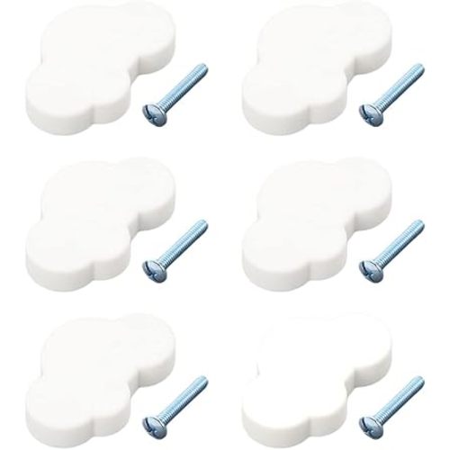 6 Pcs Cloud Shape Cabinet Knobs Cartoon Shape Soft Rubber Knobs Cute Drawer Handle Pulls For Cabinets Drawers Doors Wardrobe Closets Dresser - White