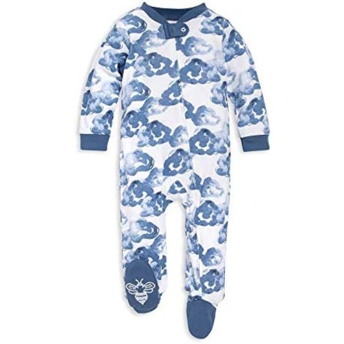 Burt's Bees Baby Baby Girls Pajamas, Zip Front Non-Slip Footed Sleeper Pjs, 100% Organic Cotton