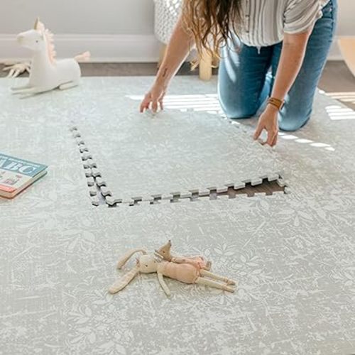 Baby Play Mats for Floor - Eden (6x6ft) - Premium EVA Foam Play Mat for Babies & Toddlers - Perfect for Tummy Time, Crawling, Playroom - Stylish & Comfortable Kids Play Mat