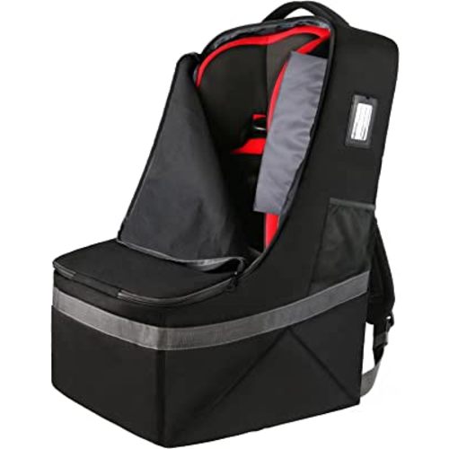 YOREPEK Padded Car Seat Travel Bag Backpack for Airplane, Heavy Duty Car Seat Bags for Air Travel, Carseat Cover for Airplane Travel with Shoulder Strap, Car Seats Carrier for Airport, Black