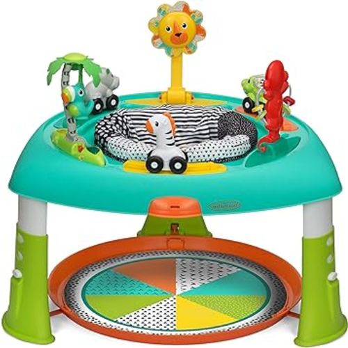 Infantino 2-in-1 Sit, Spin & Stand Entertainer - 360 Seat and Activity Table with Simple Store-Away Design, Multi-Colored, 1-Count