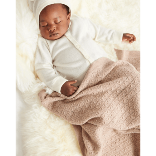 Washable Cashmere Pointelle Baby Blanket