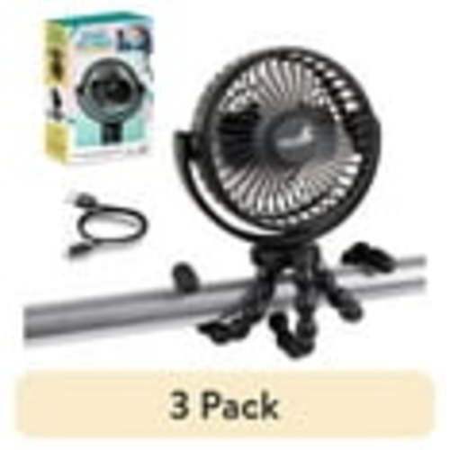 (3 pack) Hoovy Portable & Rechargeable Stroller Fan