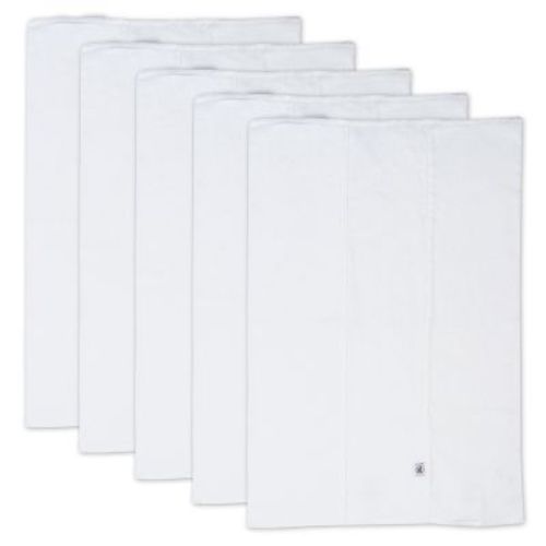 Multipack Organic Cotton Knit Tri-fold Burp Cloths Bright White