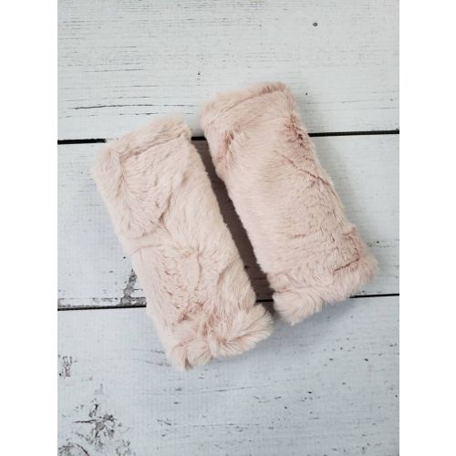Baby car seat strap Cover rose pink-car seat neck strap-stroller seat strap-reversible seat strap-Minky car seat White Arrow car seat strap