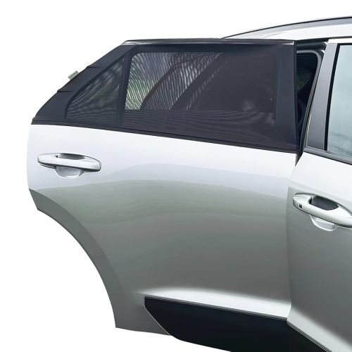 Dreambaby Fit-Over Baby Car Window Sun Shade – Stretchable Car Window Sunshade & Mesh Window Screen for Side Windows - Baby Window Cover for UV Protection- Car Camping Essentials