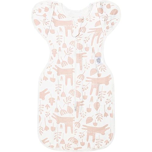 ANYEDDE Baby Transitional Swaddle Sleep Sack, Baby Swaddle Transition Bag, Cuff Removable Arms Up Design, Transitions to Arms-Free Wearable Blankets, Pink & Rabbit (3-6 Month)
