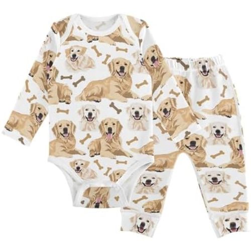 vvfelixl Baby Bodysuits Pants Sets White Gooses Long Sleeve Baby Clothes for Boys Girls 0-24M