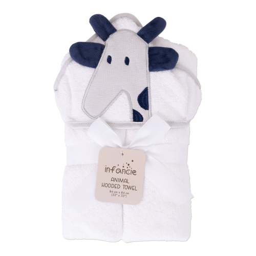 Infancie Giraffe Hooded Towel White/blue
