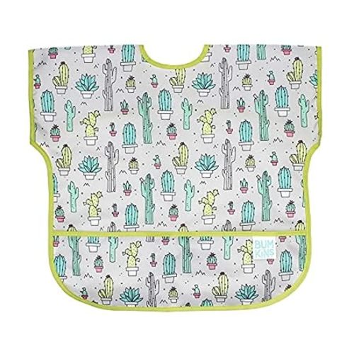 Bumkins Bibs, Baby and Toddler Bibs, Bibs for Girls and Boys, Large for 1-3 Years, Short Sleeve Bib for Kids, Mess Proof Lightweight Waterproof Fabric Bib