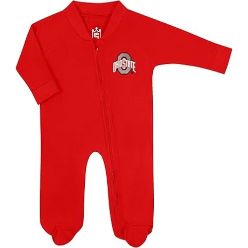 Little King NCAA Long Sleeve Full Zip Footed Romper-Sizes 0-3 Months 3-6 Months and 6-9 Months