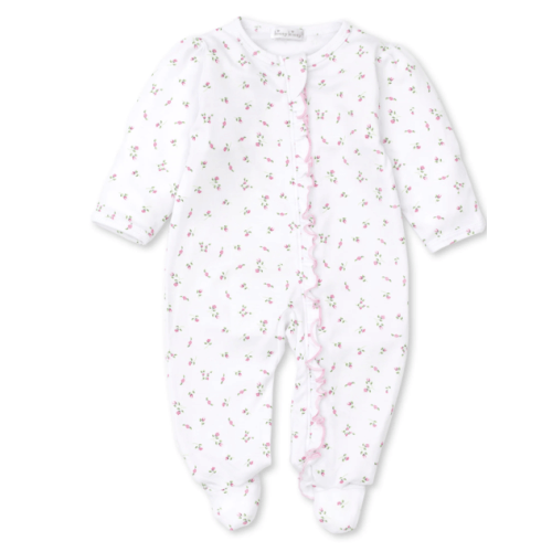 Garden Roses Ruffle Zip Footie