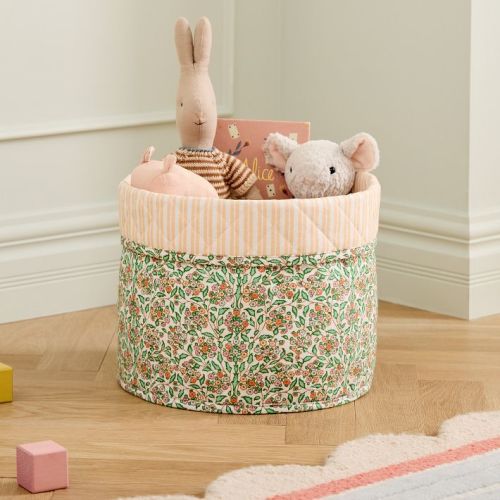 Pink Chicken Quilted Floral Bin