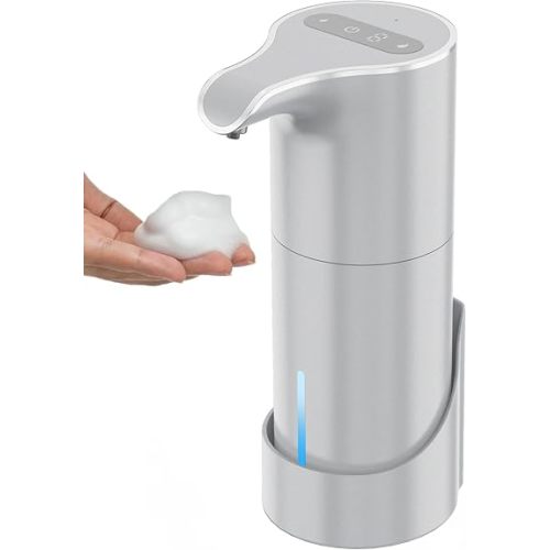 YIKHOM Automatic Foaming Soap Dispenser, 7-Level Adjustable Touchless Soap Dispenser Electric, Rechargeable Foam Hand Soap Dispenser for Bathroom Kitchen, 13.5 oz/450mL, Wall Mount