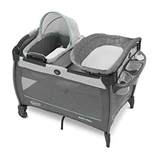 Graco Pack 'n Play Close2Baby Bassinet Playard Features Portable Bassinet Diaper Changer and More, Derby - 27x29x33 Inch (Pack of 1)