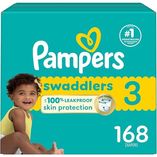 Pampers Baby Diapers - Swaddlers - Size 3, 168 Count, Ultra Absorbent Disposable Infant Diaper