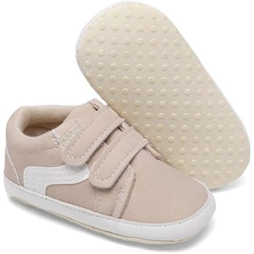Clowora Unsex Baby Boys Girls Canvas First Walkers Shoes,Newborn Infant Non Slip Soft Sole Crib Casual Sneaker