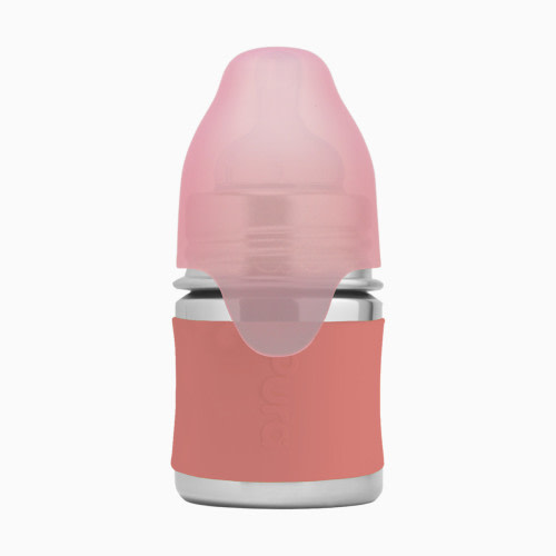 Pura Stainless Steel Baby Bottle - Rose, 5oz