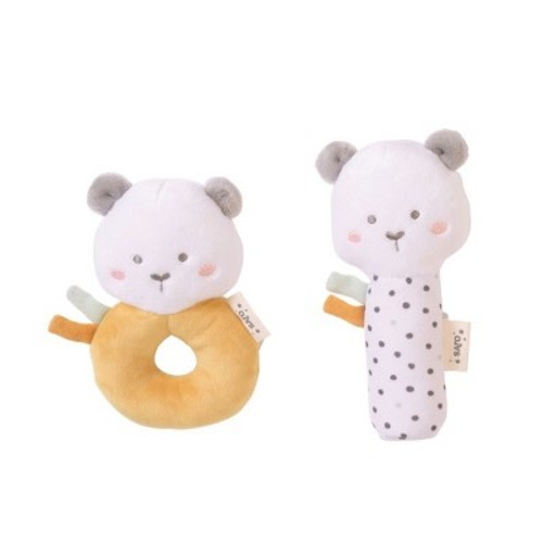 SARO Sensory Sweet & Fun Rattle & Squeaker Set - Mustard: Baby Sensory & Motor Skill Development