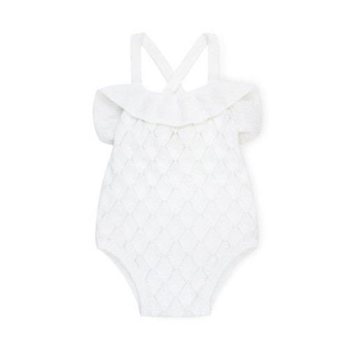 Hope & Henry Baby Ruffle Shortie Sweater Romper, Infant, Size: 3-6 months